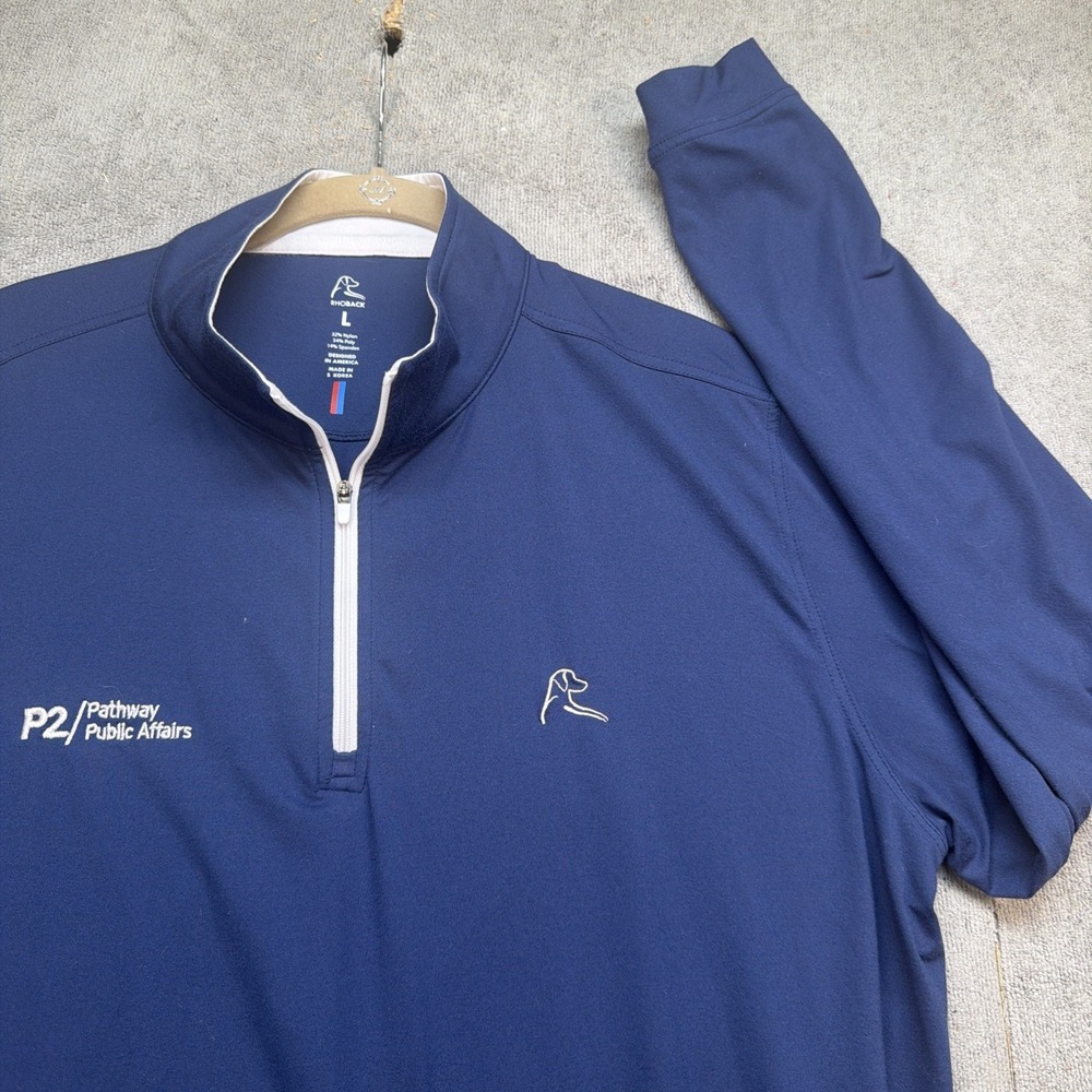 Rhoback 1/4 Zip‎ Pullover Navy Performance Golf Layer Men's Large
